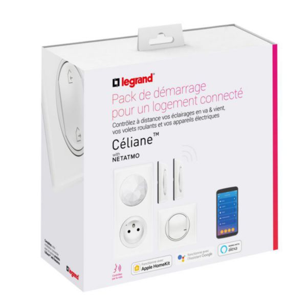 Kit de démarrage pour connecter une première pièce avec 4 produits Céliane with Netatmo avec plaque Blanc Tunisie-Boutique