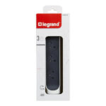 Legrand - Rallonge multiprise rotatif avec 3 prises de courant Surface et interrupteur à câbler - blanc et gris foncé