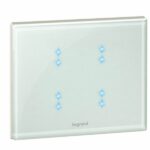 Commande filaire tactile BUS KNX Céliane avec 4 touches - verre Kaolin Tunisie-Boutique