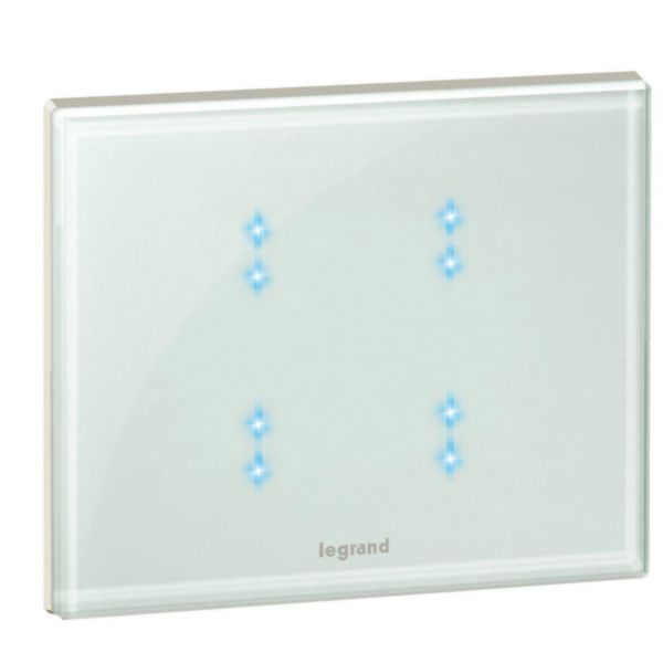 Commande filaire tactile BUS KNX Céliane avec 4 touches - verre Kaolin Tunisie-Boutique