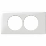 Plaque Céliane Laqué 2 postes pour rénovation entraxe 57mm - finition Blanc