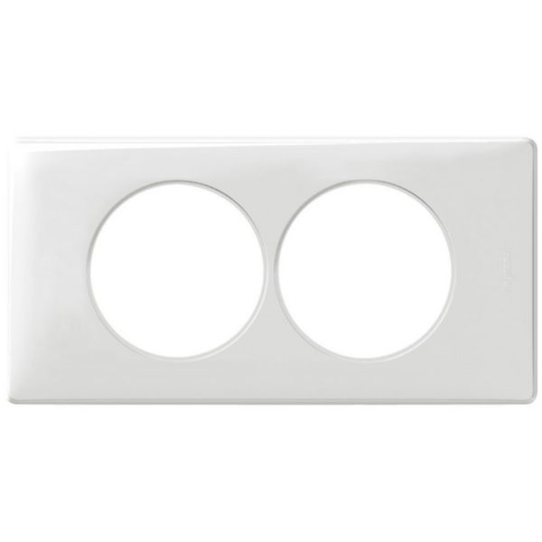 Plaque Céliane Laqué 2 postes pour rénovation entraxe 57mm - finition Blanc Tunisie-Boutique
