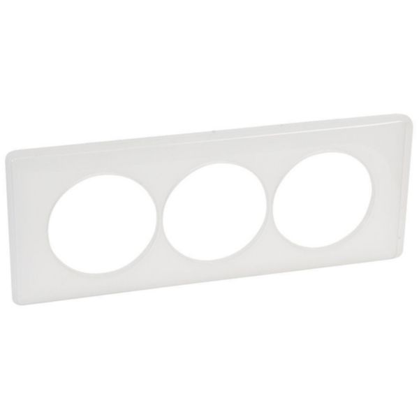 Plaque Céliane Laqué 3 postes pour rénovation entraxe 57mm - finition Blanc Tunisie-Boutique