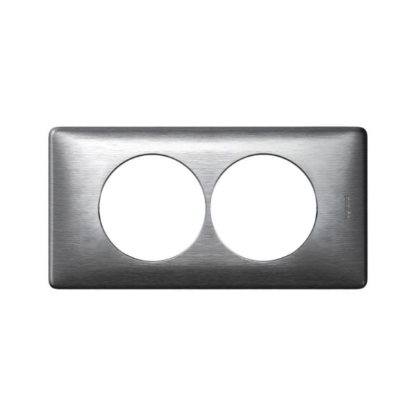 Plaque Céliane Métal 2 postes pour rénovation entraxe 57mm - finition Aluminium Tunisie-Boutique