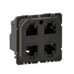 Prise quadruple RJ45 Céliane blindée Cat.6 STP