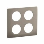 Plaque de finition Céliane effet Acier Satiné - 2x2 postes