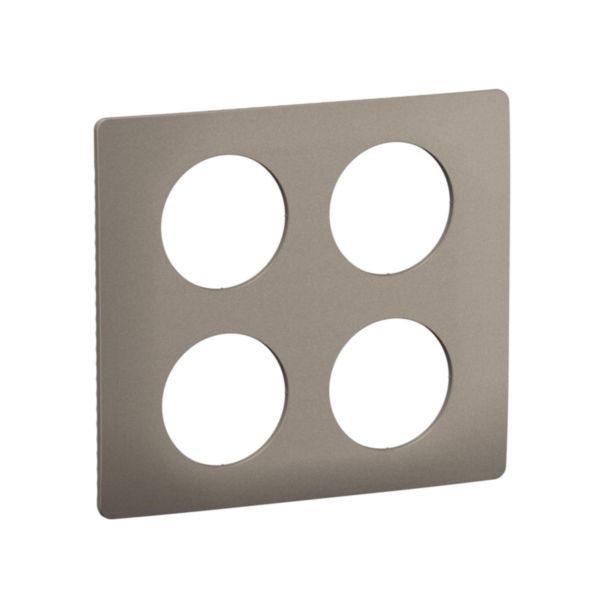 Plaque de finition Céliane effet Acier Satiné - 2x2 postes Tunisie-Boutique
