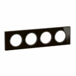 Plaque de finition Céliane 4 postes Collection Matière Brute finition Verre Onyx Noir