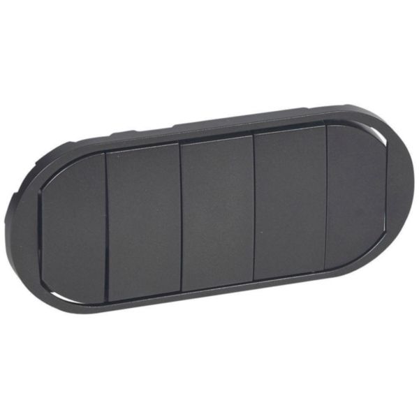 Enjoliveur large Céliane pour interrupteur , va-et-vient ou poussoir 5 commandes - finition graphite Tunisie-Boutique