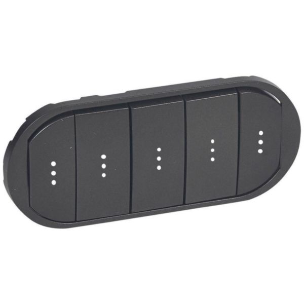 Enjoliveur Céliane pour interrupteur , va-et-vient ou poussoir 5 commandes avec voyant - finition graphite Tunisie-Boutique