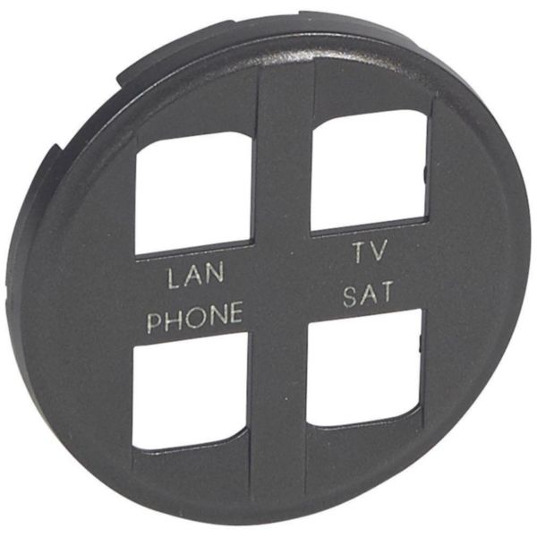 Enjoliveur Céliane pour prise quadruple pour réseau Optimum auto - finition graphite Tunisie-Boutique