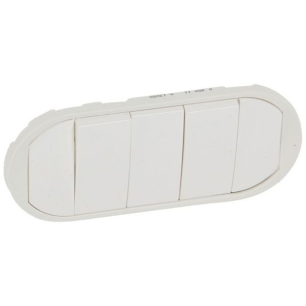 Enjoliveur large Céliane pour interrupteur , va-et-vient ou poussoir 5 commandes - Blanc Tunisie-Boutique