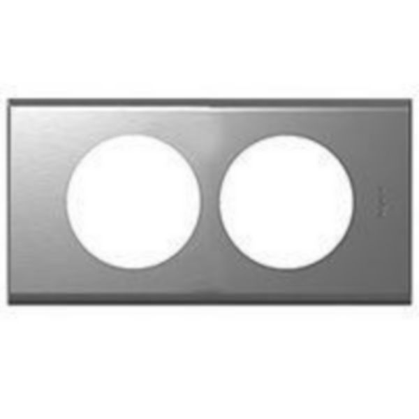 Plaque Céliane Matières 2 postes pour rénovation entraxe 57mm - finition Inox Brossé Tunisie-Boutique