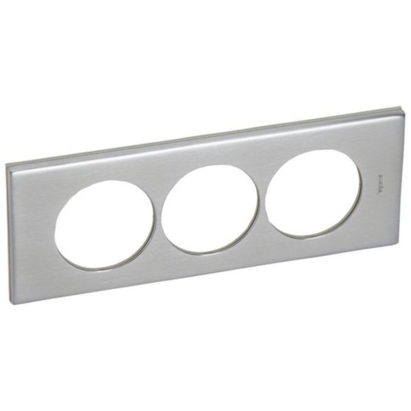 Plaque Céliane Matières 3 postes pour rénovation entraxe 57mm - finition Inox Brossé Tunisie-Boutique