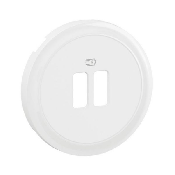 Enjoliveur pour prise simple ou double chargeur USB Céliane - Blanc Tunisie-Boutique