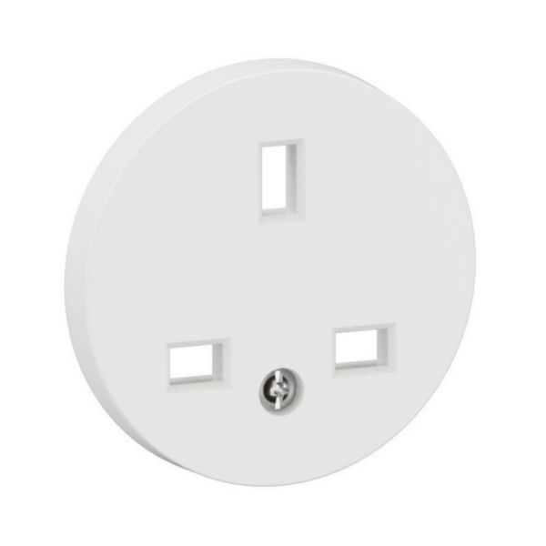 Enjoliveur pour prise de courant fort 2P+T Céliane Standard Britannique - Blanc Tunisie-Boutique