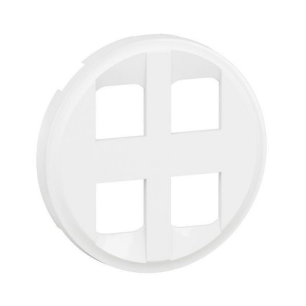 Enjoliveur pour prise quadruple RJ45 blindée catégorie6 STP pour réseau Optimum auto Céliane - Blanc Tunisie-Boutique