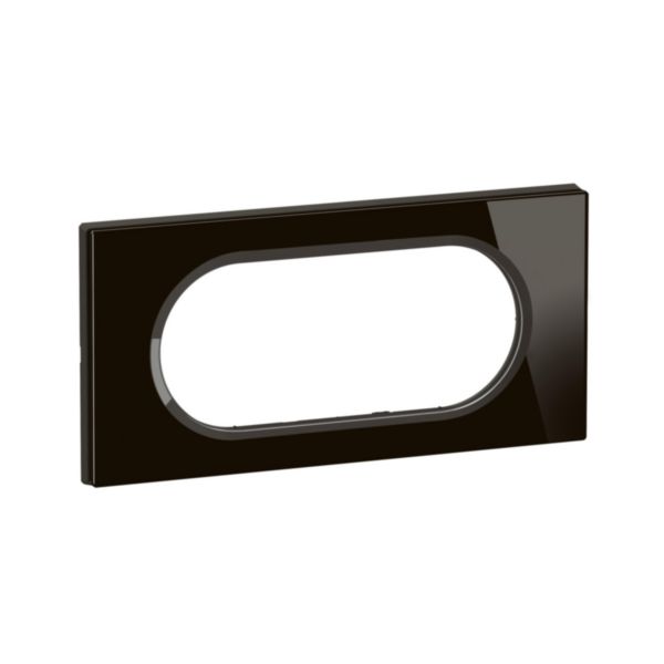 Plaque de finition Céliane format spécial pour 4 modules à 5 modules Collection Matière Brute finition Verre Onyx Noir Tunisie-Boutique