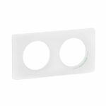 Plaque de finition Céliane 2 postes Collection Technique finition blanc Antimicrobien