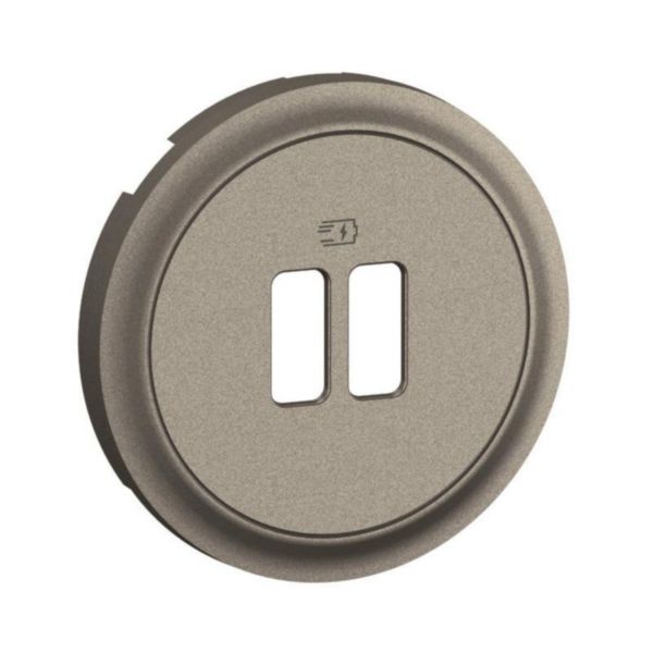 Enjoliveur pour prise simple ou double chargeur USB Céliane - Titanium Tunisie-Boutique